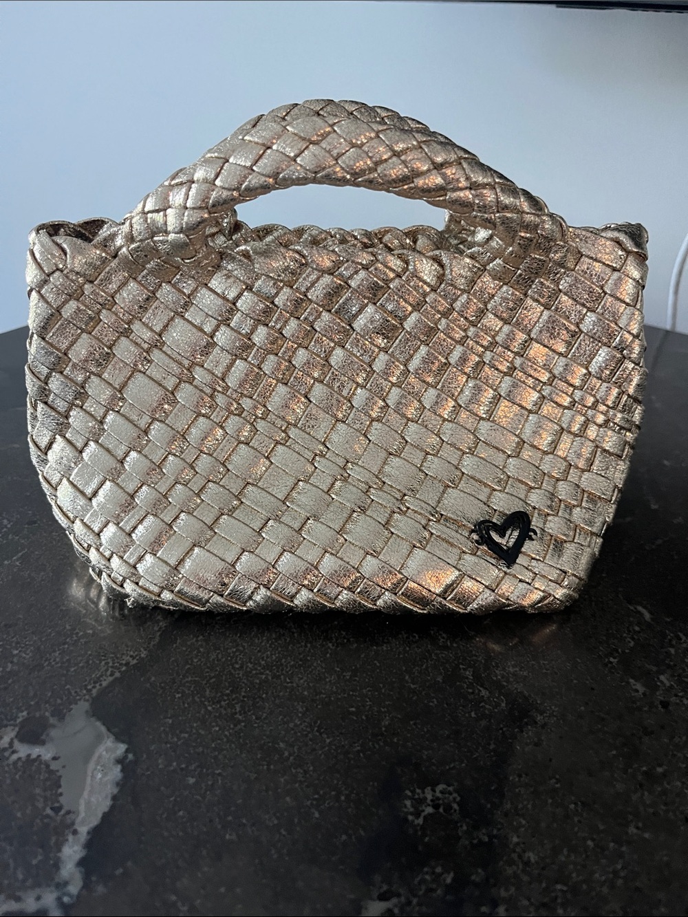 Prene Love Tiny Woven Tote in Gold